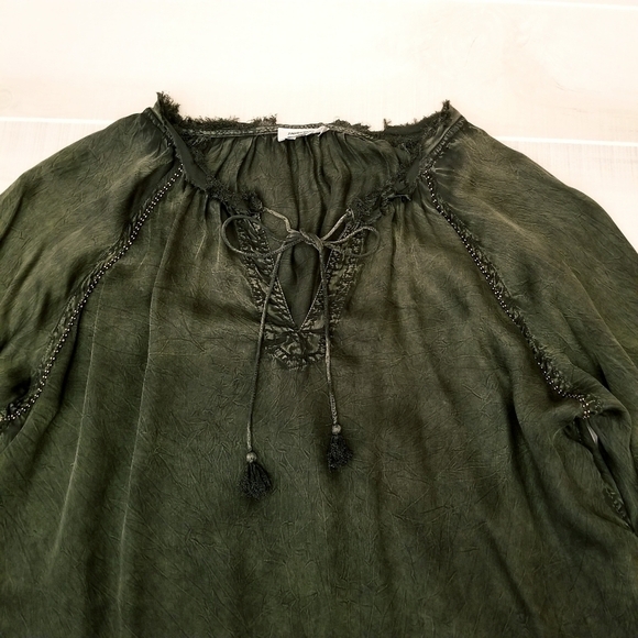 {S} Zadig & Voltaire Theresa Blouse In Army Green - Picture 5 of 14